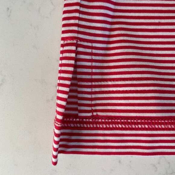 Dockers Tour Athletic SS Striped 3 Button Cotton Polo Shirt Red White Sz S NWOT - Picture 4 of 11